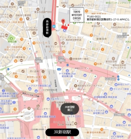 東京ミステリーサーカス　地図