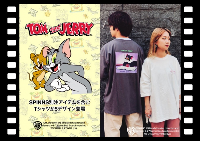 SPINNSから大人気アニメ『トムとジェリー』の別注アイテムを含むTシャツ5種類が登場！！