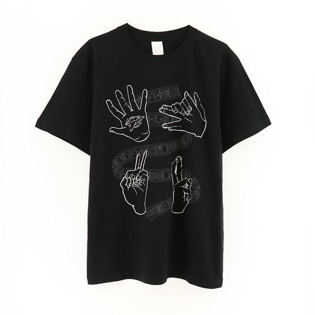 ハンドグラフィックTシャツ／黒ver