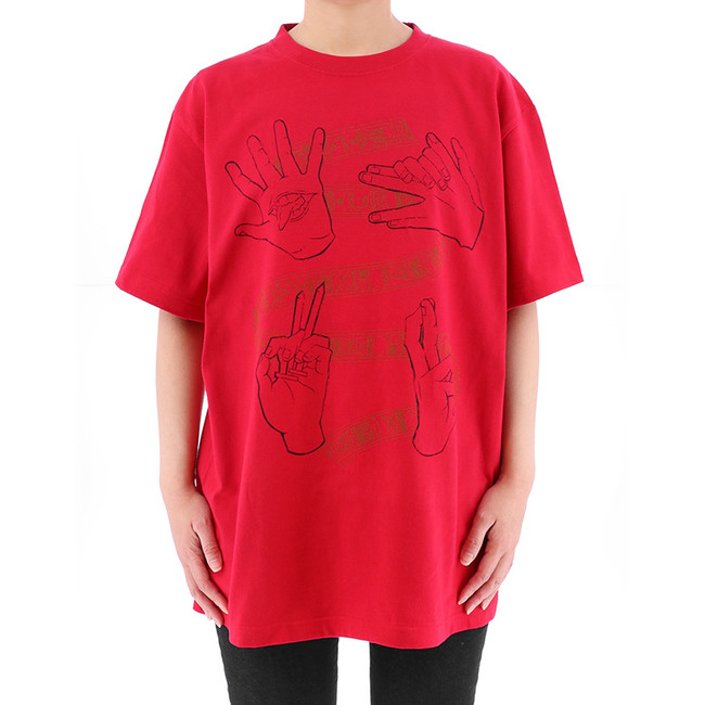 ハンドグラフィックTシャツ／赤ver