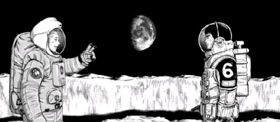 「宇宙兄弟×うめだ阪急」～Space brothers stand on the moon～