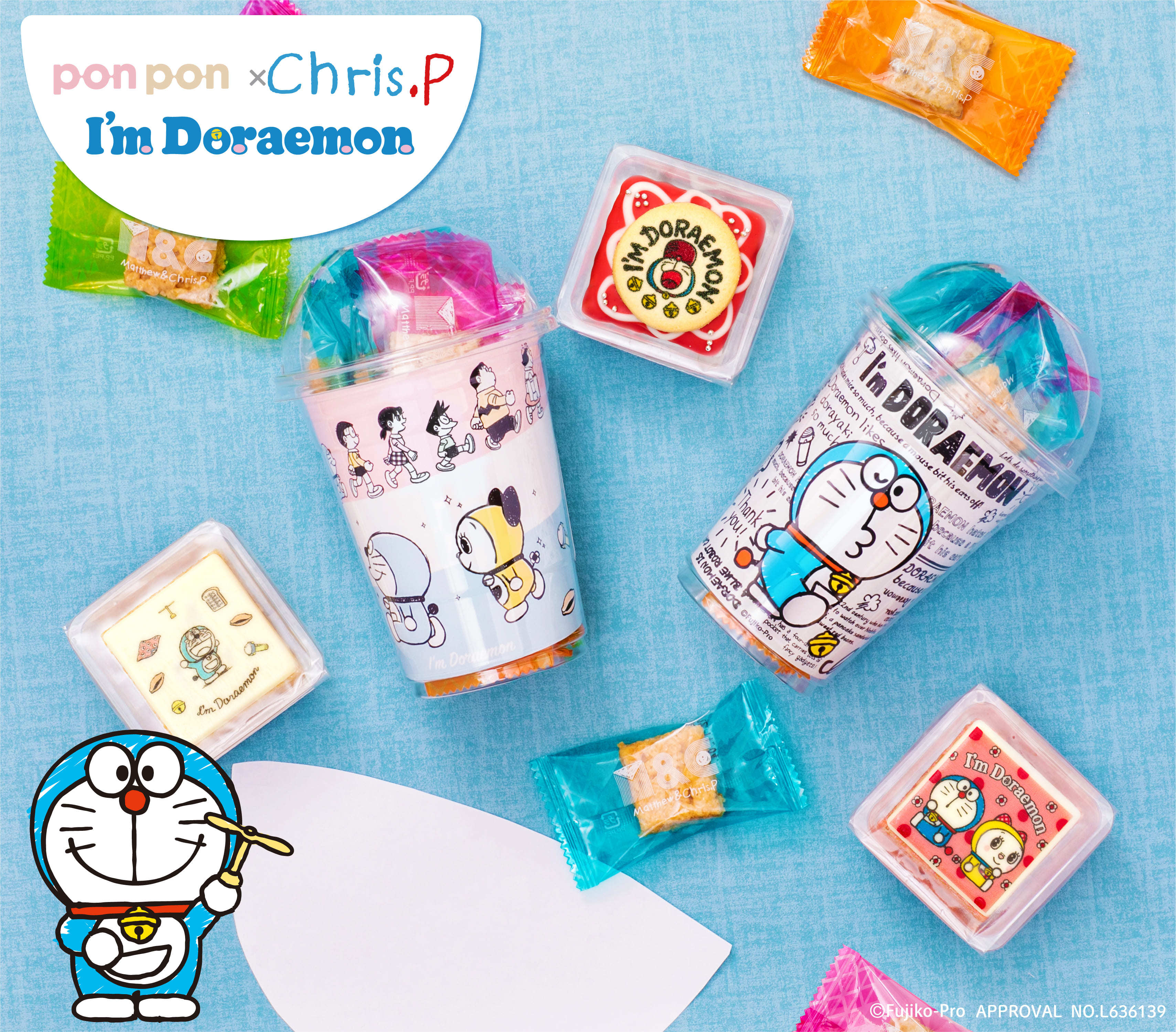 大阪銘菓「おこし」初のキャラクター商品　
Matthew & Chris.Pに「ドラえもん」デザインが登場！
I’m Doraemonのオリジナルデザインで11月1日から発売中！
