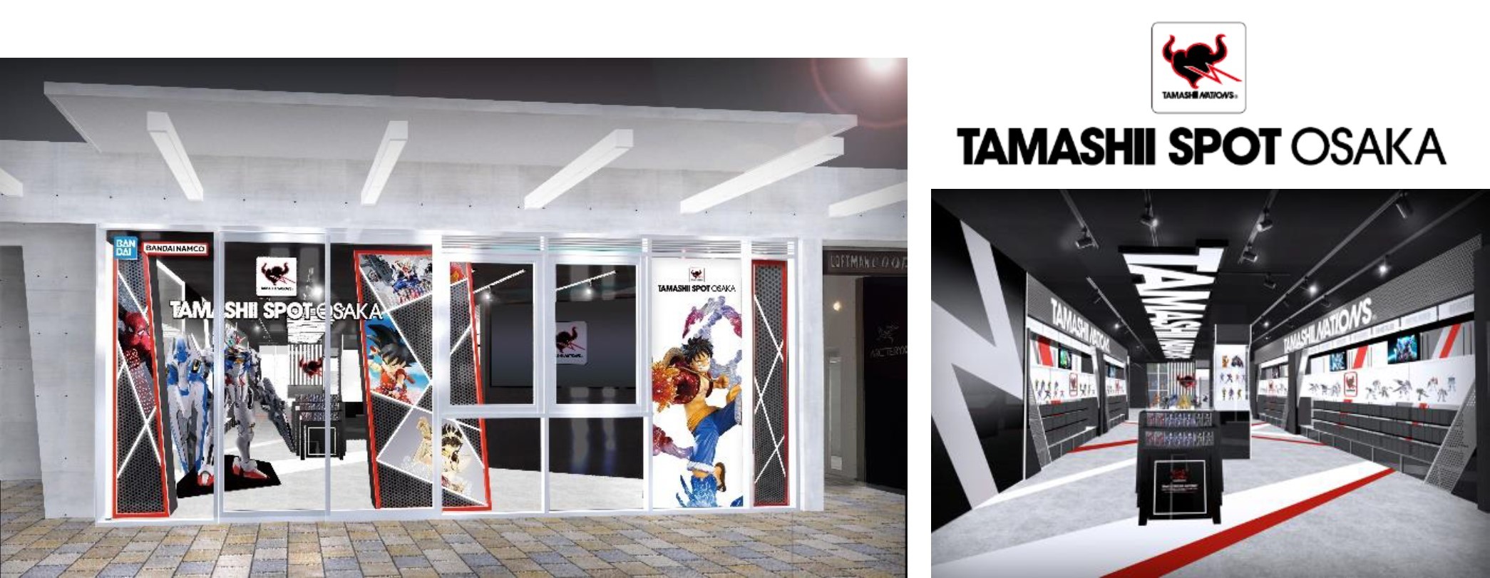 JMFビル梅田01(アーバンテラス茶屋町)に
株式会社BANDAI SPIRITSが手掛ける
大人向けコレクターズ商品ブランド「TAMASHII NATIONS」の
関西圏初となるオフィシャルショップ
『TAMASHII SPOT OSAKA』を誘致。
2023年9月28日(木)オープン！