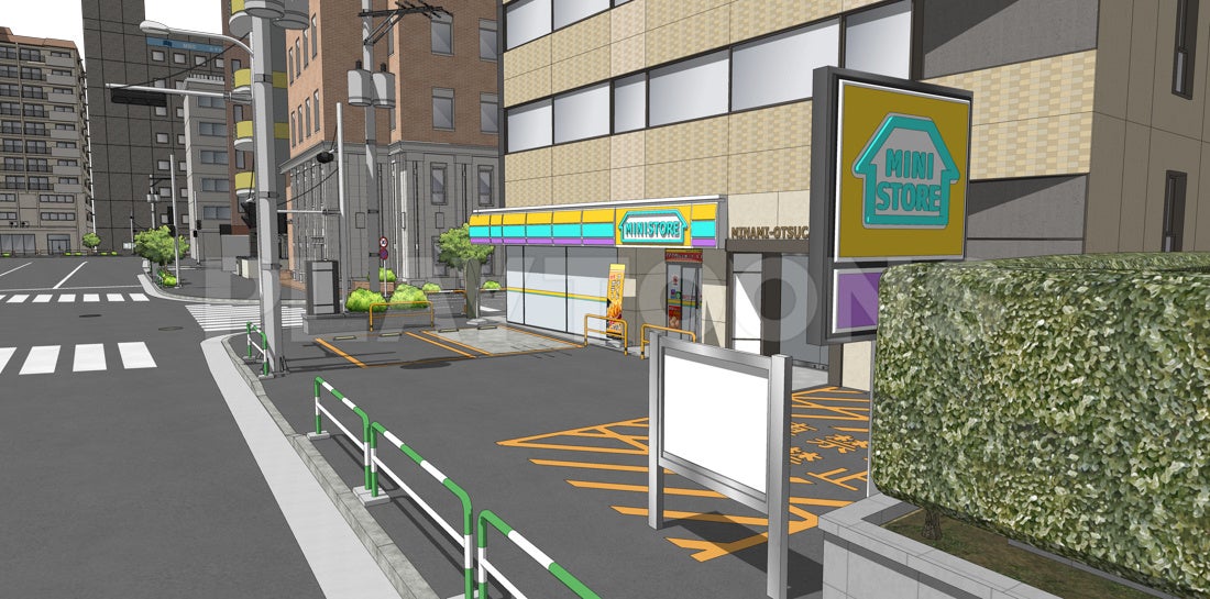ロケットスタッフ、WEBTOON・出版向け日本オリジナル3D背景素材「コンビニがある街」「学校の文芸部室」をリリース