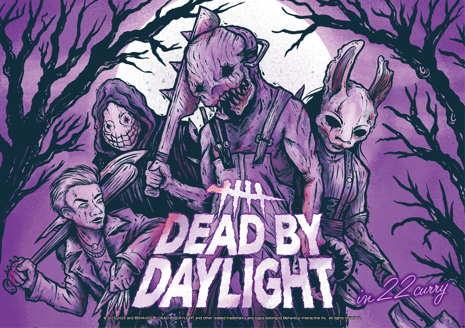 大人気非対称対戦型ホラーサバイバルゲーム『Dead by Daylight』と22カレーのコラボが決定！「あにゃ」と「セーサル・サナルディ」による描き起こしを使用した商品を先行販売