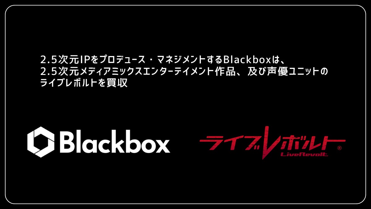 2.5次元IPプロデュースを行う株式会社Blackboxによる2.5次元IP「ライブレボルト」の事業取得と新レーベル「UnknownRecords」始動のお知らせ