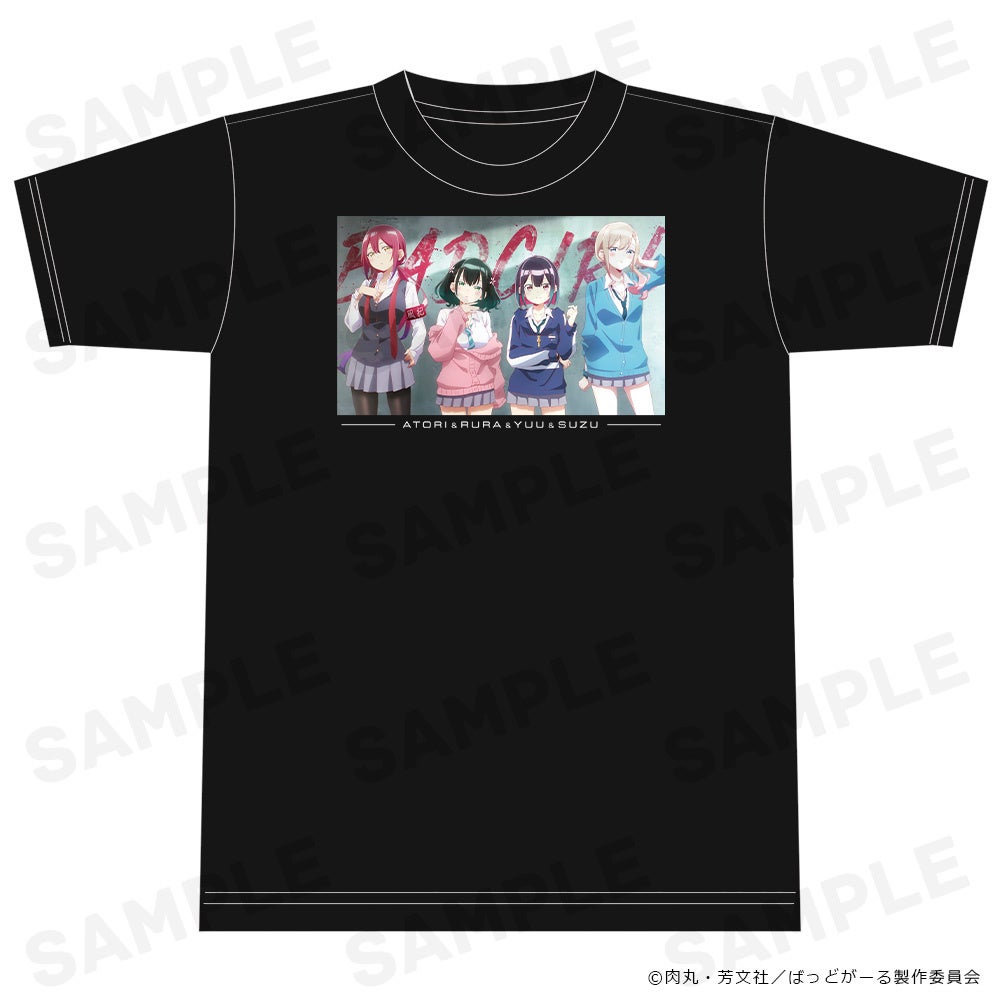 TVアニメ『ばっどがーる』Tシャツ、B2タペストリー、キャラクターラバーマット、ホログラム缶バッジ4個セット、メタリック缶バッジ4個セット、アクリルキャラスタンドなどの受注を開始しました！