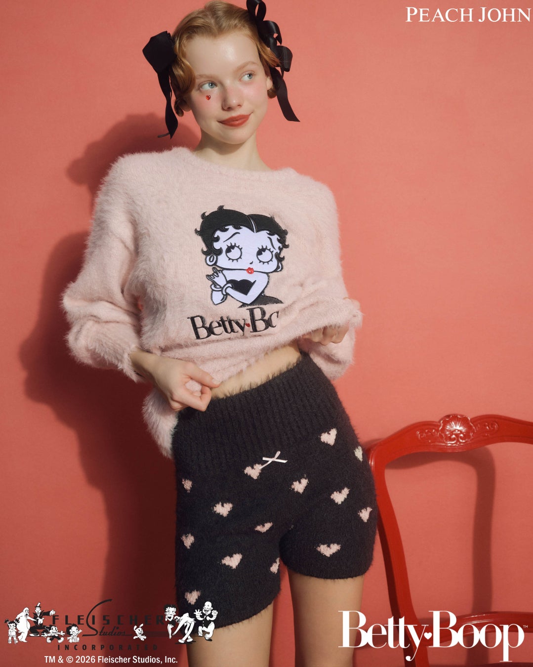 ランジェリーブランドPEACH JOHNが「Betty Boop™（ベティー ブープ™）」とのコラボコレクションを＜2月10日（火）発売＞　あったかニット素材のパジャマもラインナップ