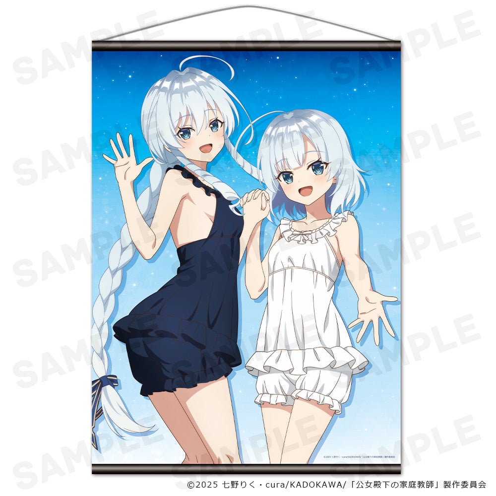 TVアニメ『公女殿下の家庭教師』B2タペストリー、キャラクターラバーマット、アクリルキャラスタンド、缶バッジ2個セットの受注を開始しました！