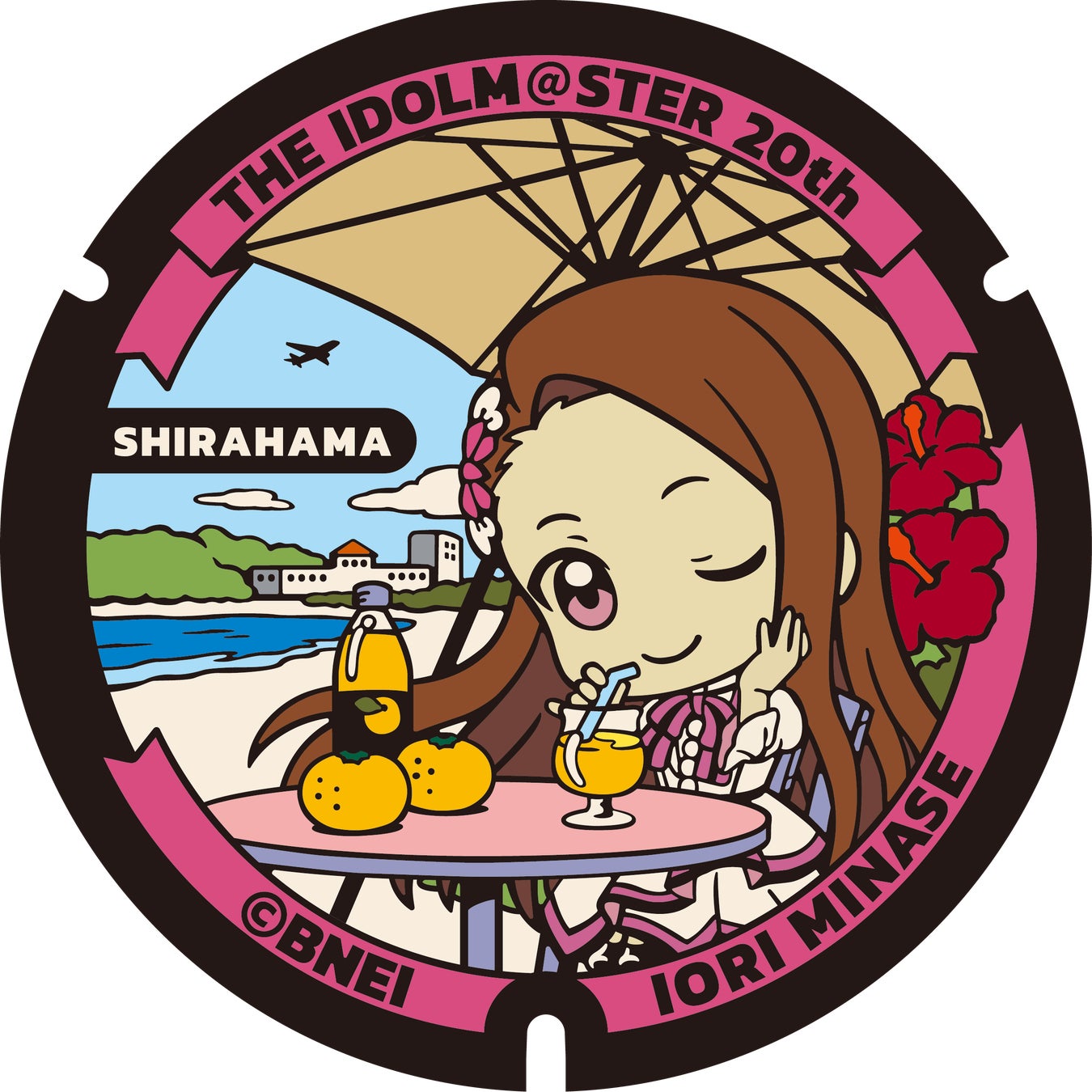 バンダイナムコエンターテインメントの人気コンテンツ 『アイドルマスター』のデザインマンホールを白良浜に設置します