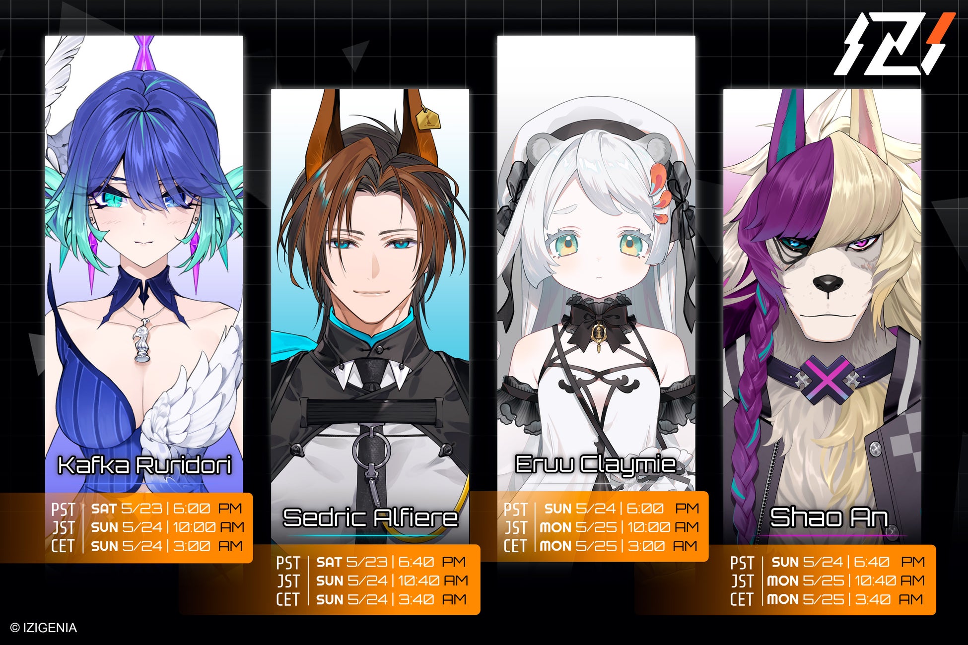 日本発、世界へ。グローバルVTuberプロジェクト「IZIGENIA」より1期生4名がデビュー！