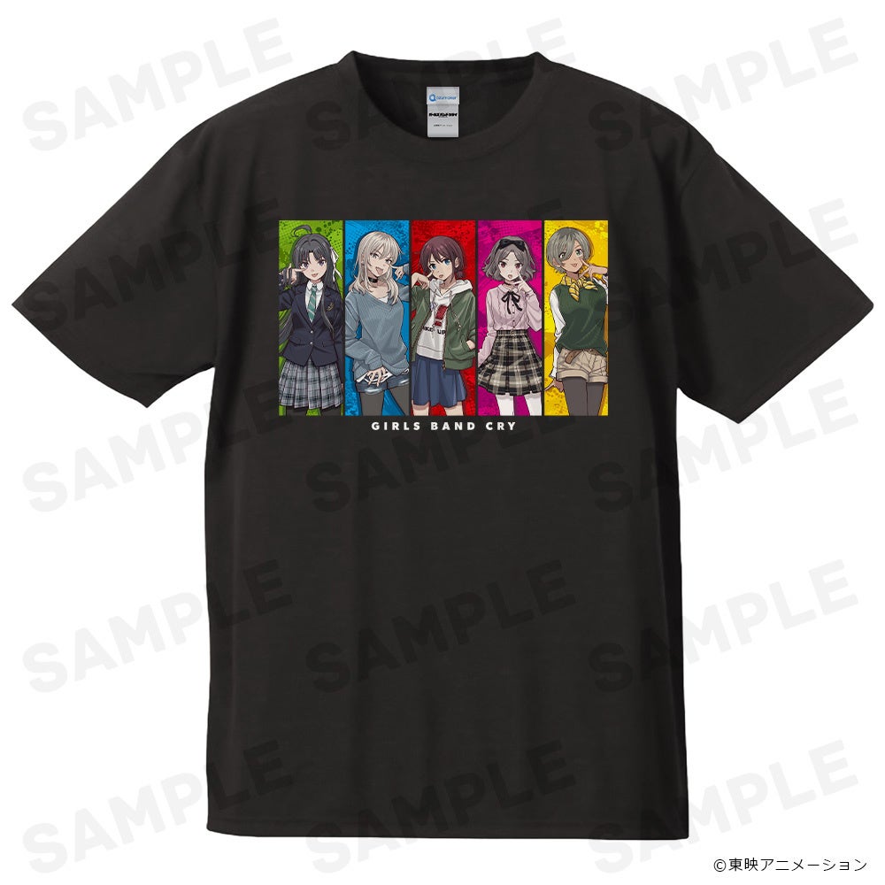 アニメ「ガールズバンドクライ」Tシャツ、キャラクターラバーマット、B2タペストリー、アクリルキャラスタンド、アクリルコースター(スタンド付)、プリズムビジュアルコレクションなどの受注を開始しました！