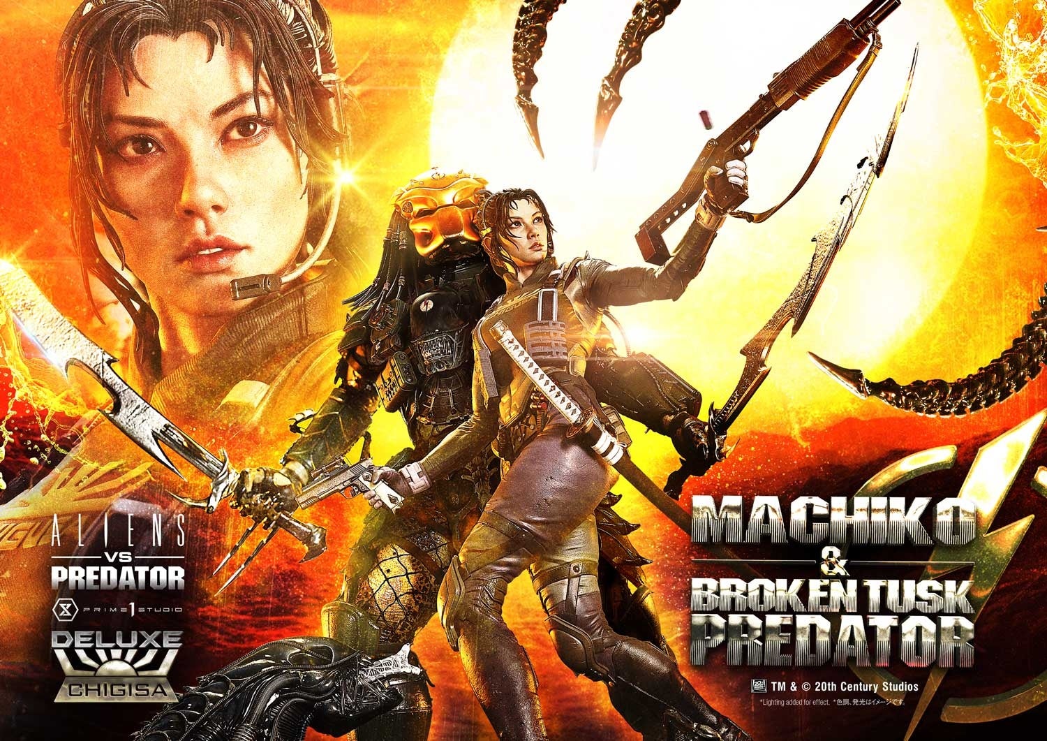 コミック『エイリアン VS. プレデター』から、「マチコ & ブロークンタスク・プレデター」を1/4スケールで立体化